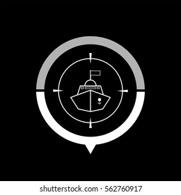 Battle ship -  black vector icon