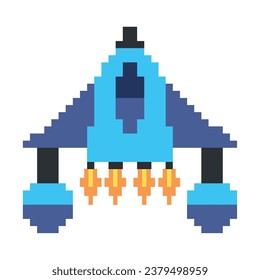 battle ship pixels blue vector isolated