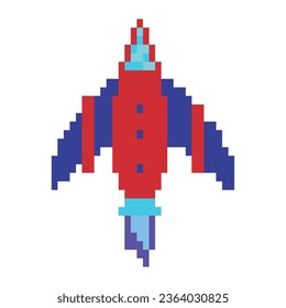 battle ship pixels colored vector isolated