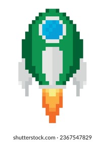 battle ship pixels launching isolated icon