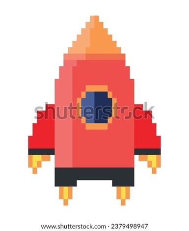 battle ship pixels red design vector isolated