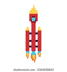 battle ship pixels red vector isolated