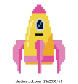 icono de retro aislado de píxeles de barco