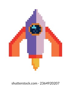 Schlachtschiff-Pixel Retro-Symbol einzeln