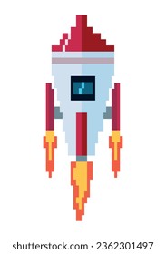 battle ship pixels space arcade isolated icon