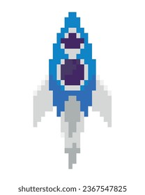 battle ship pixels space isolated icon