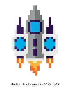 battle ship pixels vintage technology isolated icon