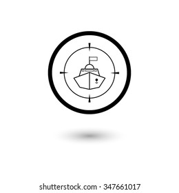 Battle ship - vector icon
