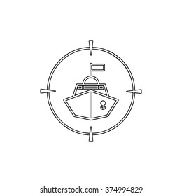 Battle ship  - vector icon