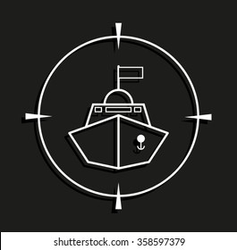 Battle ship -  vector icon with shadow