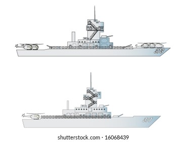battle ships - vector