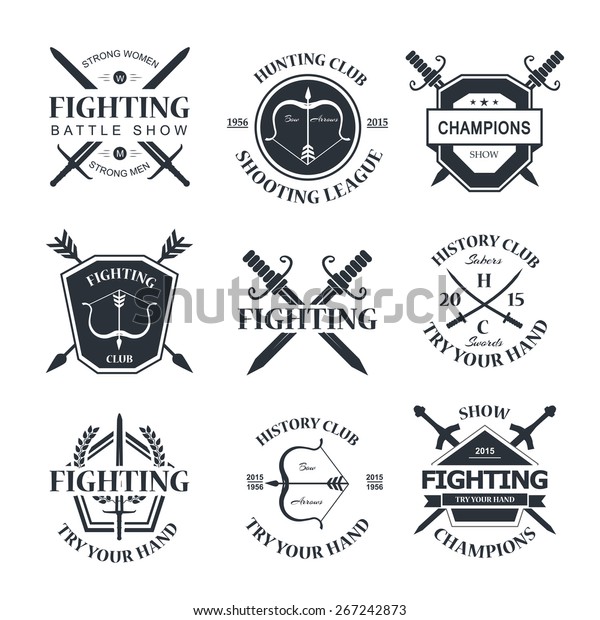 Battle Show Vector Logo Emblem Fighting Stock Vector (Royalty Free ...