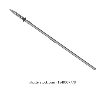 Battle spear on a white background. Vector illustration.