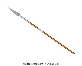 Battle spear on a white background. Vector illustration.