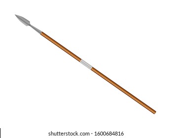 Battle spear on a white background. Vector illustration.