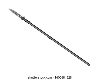 Battle spear on a white background. Vector illustration.