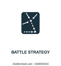 Battle Strategy Icon. Monochrome Simple Line War Icon For Templates, Web Design And Infographics