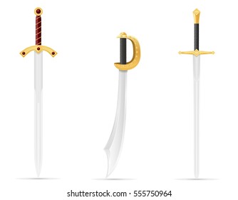 battle sword medieval stock vector illustration isolated on white background