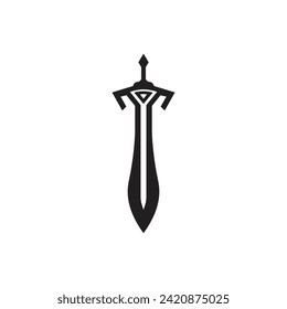 Plantilla de logotipo del vector de espada de batalla para juegos