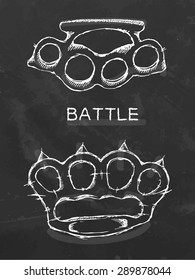 Battle symbol. Chalk drawn. Vector.