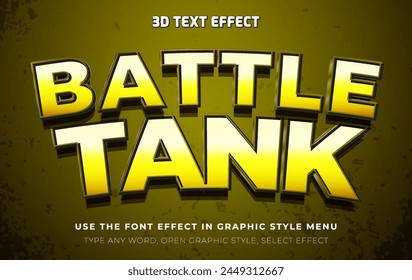 Battle tank 3d editable text effect style