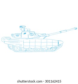 Battle Tank. Doodle style
