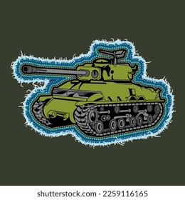 battle tank embroidery design , t shirt print sticker 