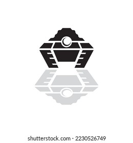 plantilla de diseño vectorial del icono del tanque de batalla