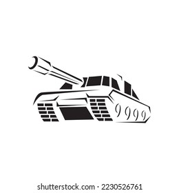 plantilla de diseño vectorial del icono del tanque de batalla