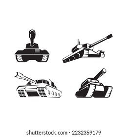 plantilla de diseño vectorial del icono del tanque de batalla