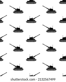 Icono Del Tanque De Batalla Patrón Sin Maravilla, Ilustración De Arte Del Vector Del Vehículo De Combate Amoreado