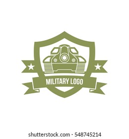 Battle tank logo design template