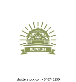 Battle tank logo design template