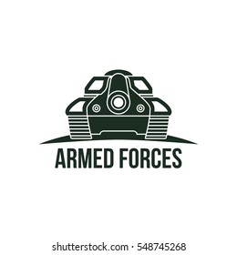 Battle tank logo design template