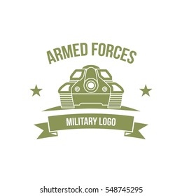 Battle tank logo design template