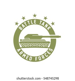 Battle tank logo design template