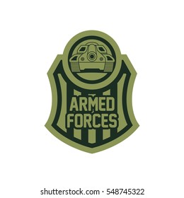 Battle tank logo design template