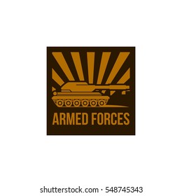 Battle tank logo design template