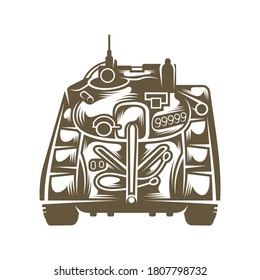 Battle tank logo design vector, camouflage tank, battle tank drawing, vector graphics to design