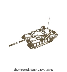Battle tank logo design vector, camouflage tank, battle tank drawing, vector graphics to design