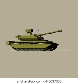 Battle tank. A military game panzer. barrel. attack. 