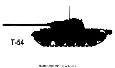 Schlachttank T-54. Tanksymbol. Vektorgrafik. Tank-Silhouette