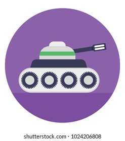Battle tank toy, a remote control toy, flat vector icon 