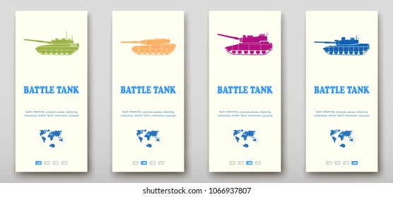 Battle tanks fold set technology annual report brochure flyer design template vector, Leaflet cover presentation abstract background layout