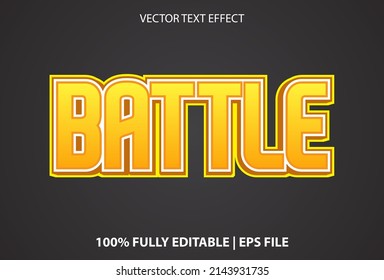 Battle Text Effect With Black And Yellow Background.