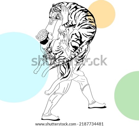 The battle of the tiger and the man