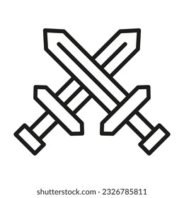Battle tool concept icon, vector design of crossswords