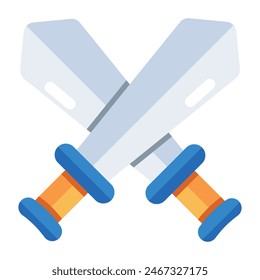 Battle tool concept icon, vector design of crossswords