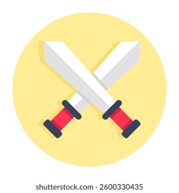 Battle tool concept icon, vector design of crossswords