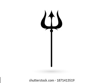Icono de tridente de batalla. Armas negras de atlantis y dioses míticos pitchfork legendario arpón vectores de horror.